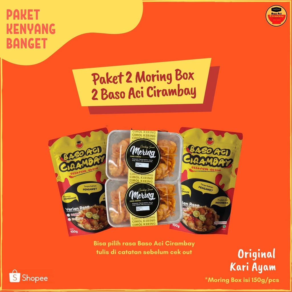 

Paket 2 Moring + 2 Baso Aci Cirambay Instan Gurih Enak