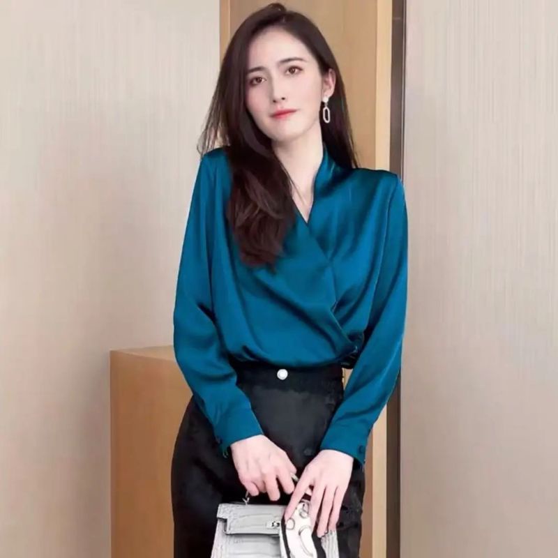 BLOUSE SILK BLOUSE WANITA BLOUSE KOREA LIVY BLOUSE