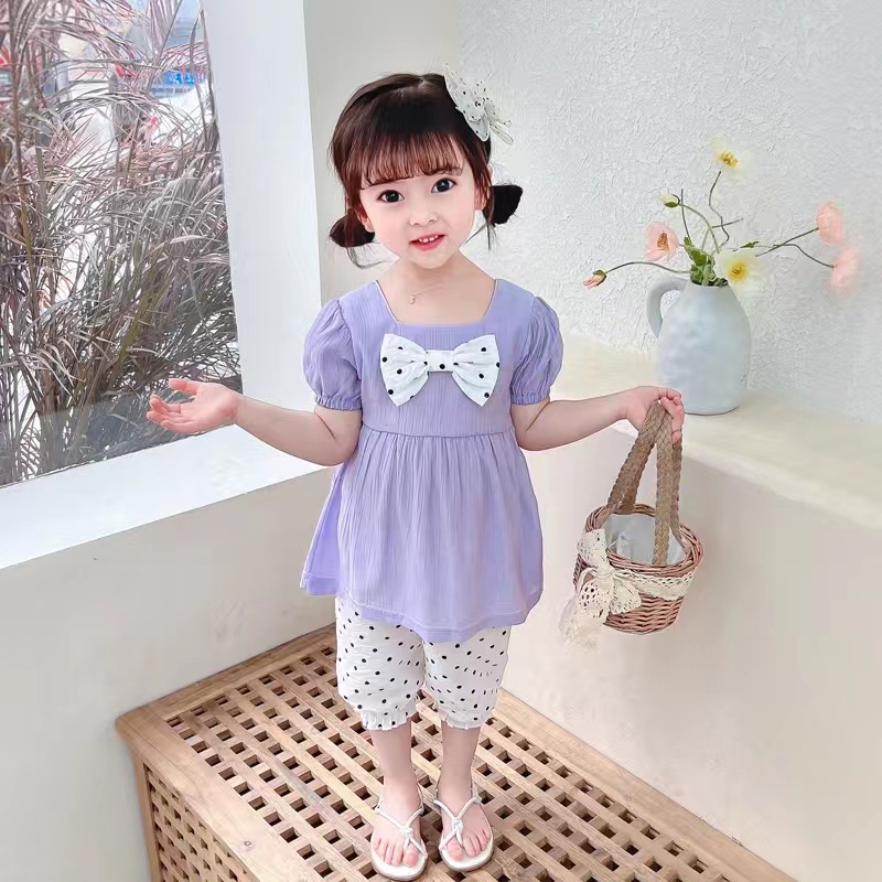 Baju setelan anak perempuan import/ celana pendek import usia 9bulan-4tahun