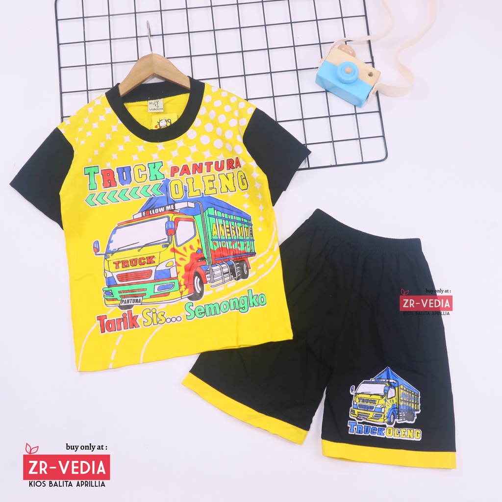 Set Cakka uk 1-2 Tahun / Celana Baju Anak Kaos Karakter Pendek Laki Cowok Lucu Lengan Setelan Murah