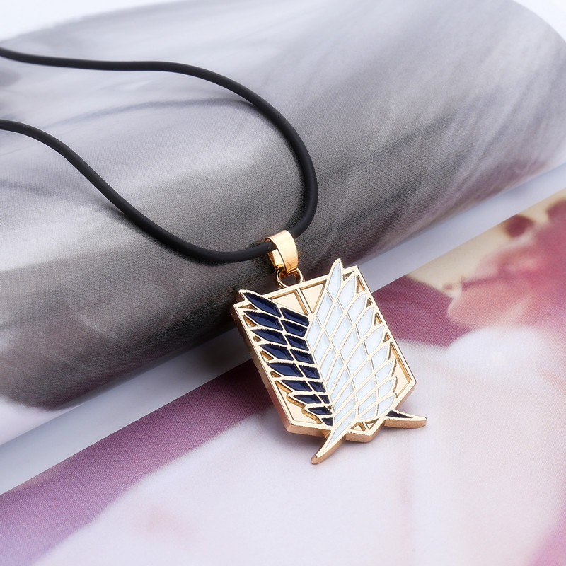 [Bisa COD] Kalung AOT Anime Attack On Titan Bahan Metal Cosplay Warna Silver Hitam