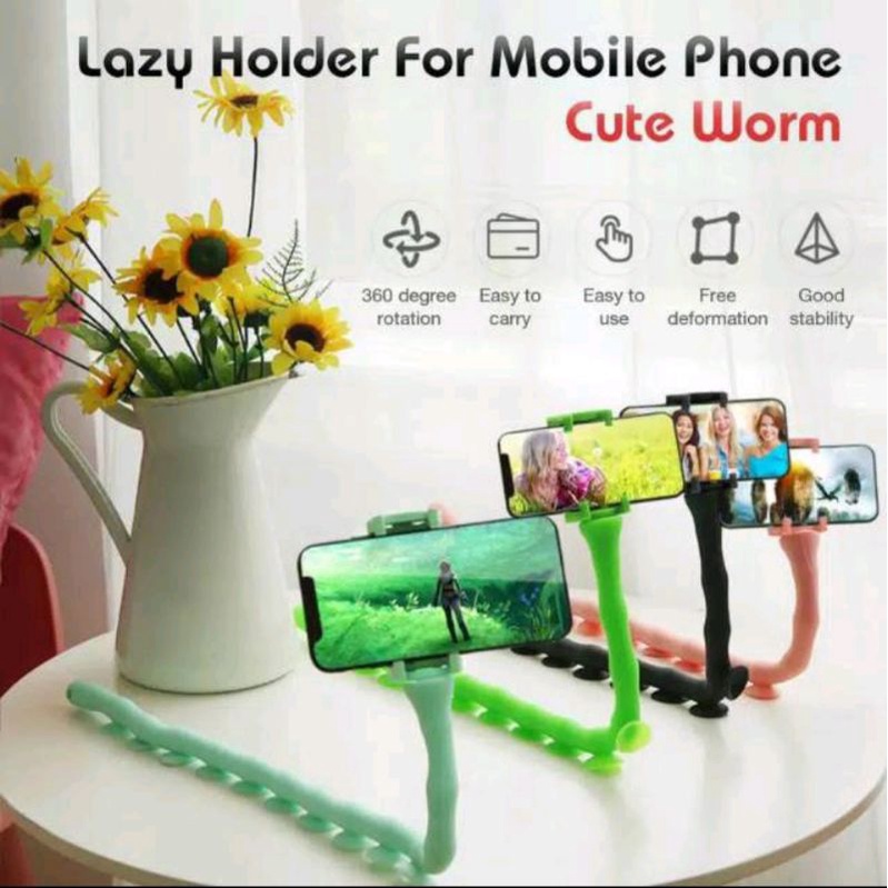 Flexible Holder Cute Worm pod Lazy Octopus Mobile Cell