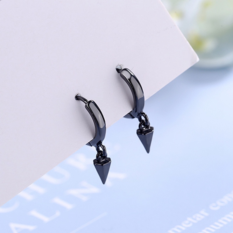 Anting Sterling Silver 925 Model Rumbai Panjang Sedang Warna Hitam Oranye Gaya Retro Untuk Wanita