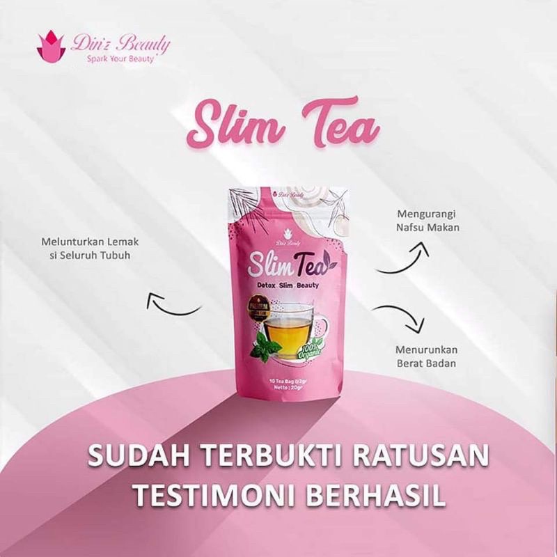 [READY] SLIM TEA DINZ BEAUTY TEH HERBAL DAN PELUNTUR LEMAK