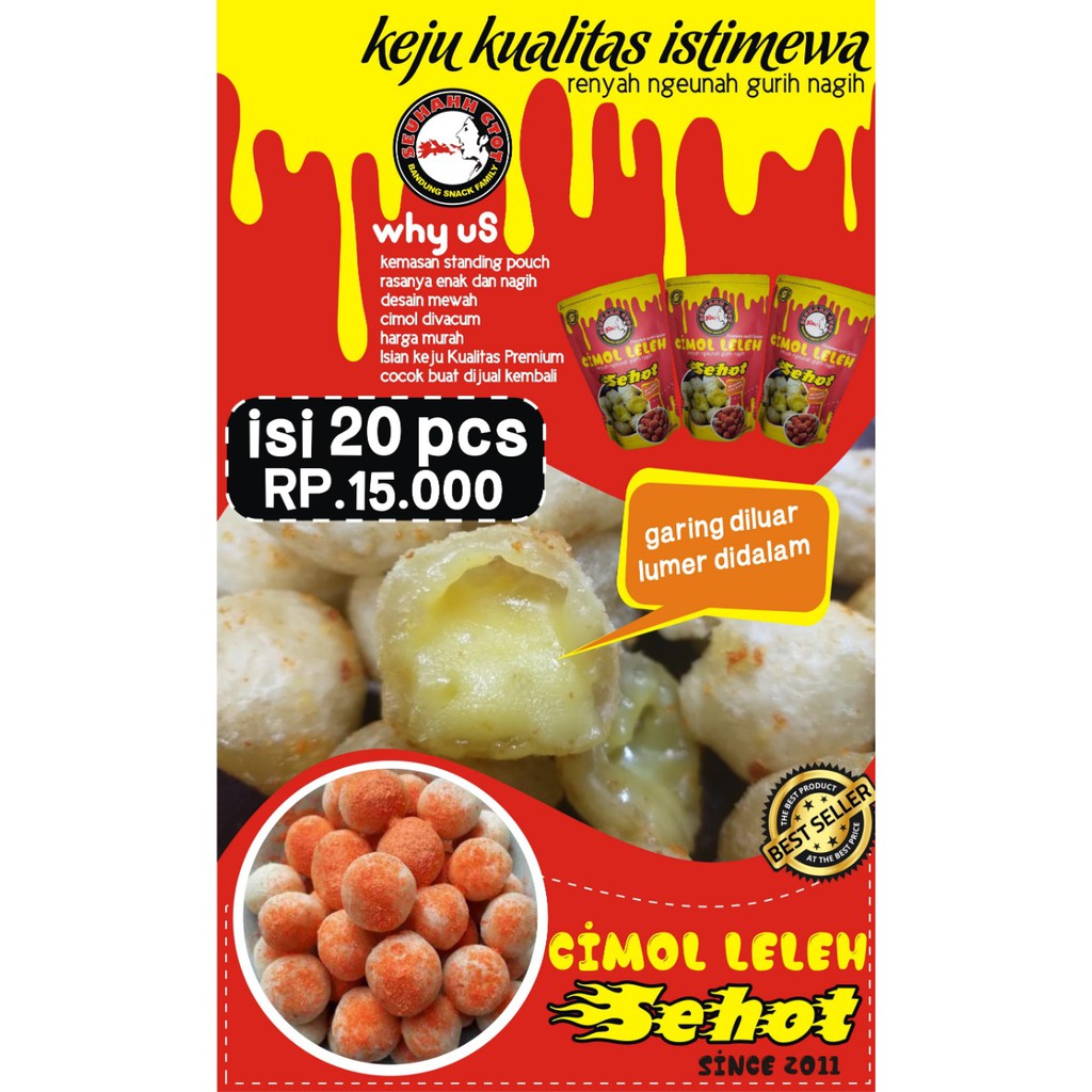 Cimol Leleh Keju  isi 20 pcs (BACA KETERANGAN) merk sehot  enak bgt