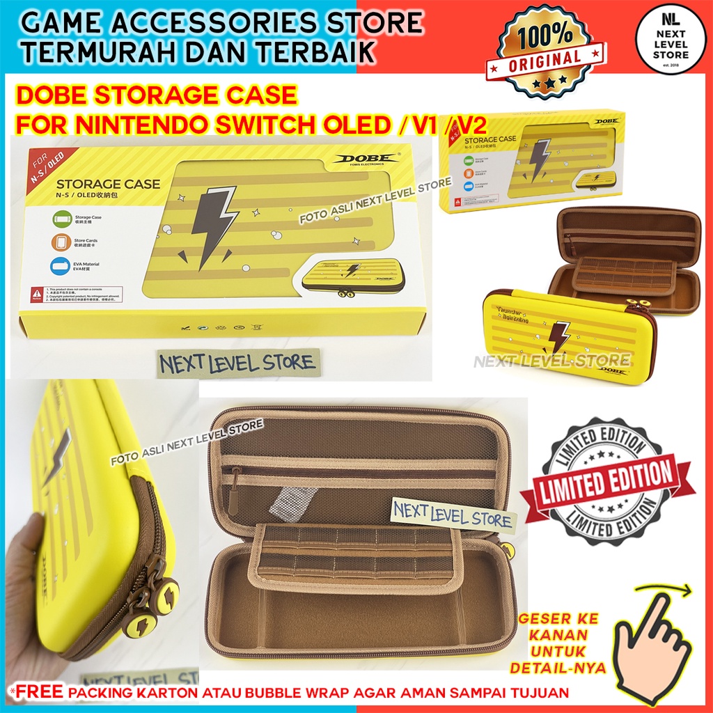 DOBE Storage Case Yellow Pikachu Nintendo Switch OLED V1 V2 TNS-1130 - Original