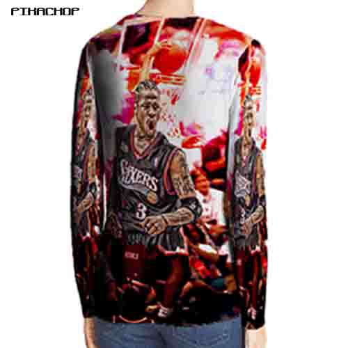Allen Iverson Basket T-Shirt Unisex Bahan Polyester Jersey Dryfit