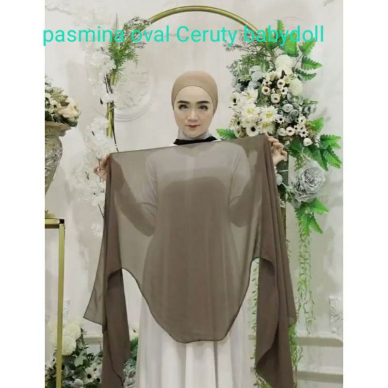 (PO) pashmina oval pashmina Malay bulat terbaru instan 2in1