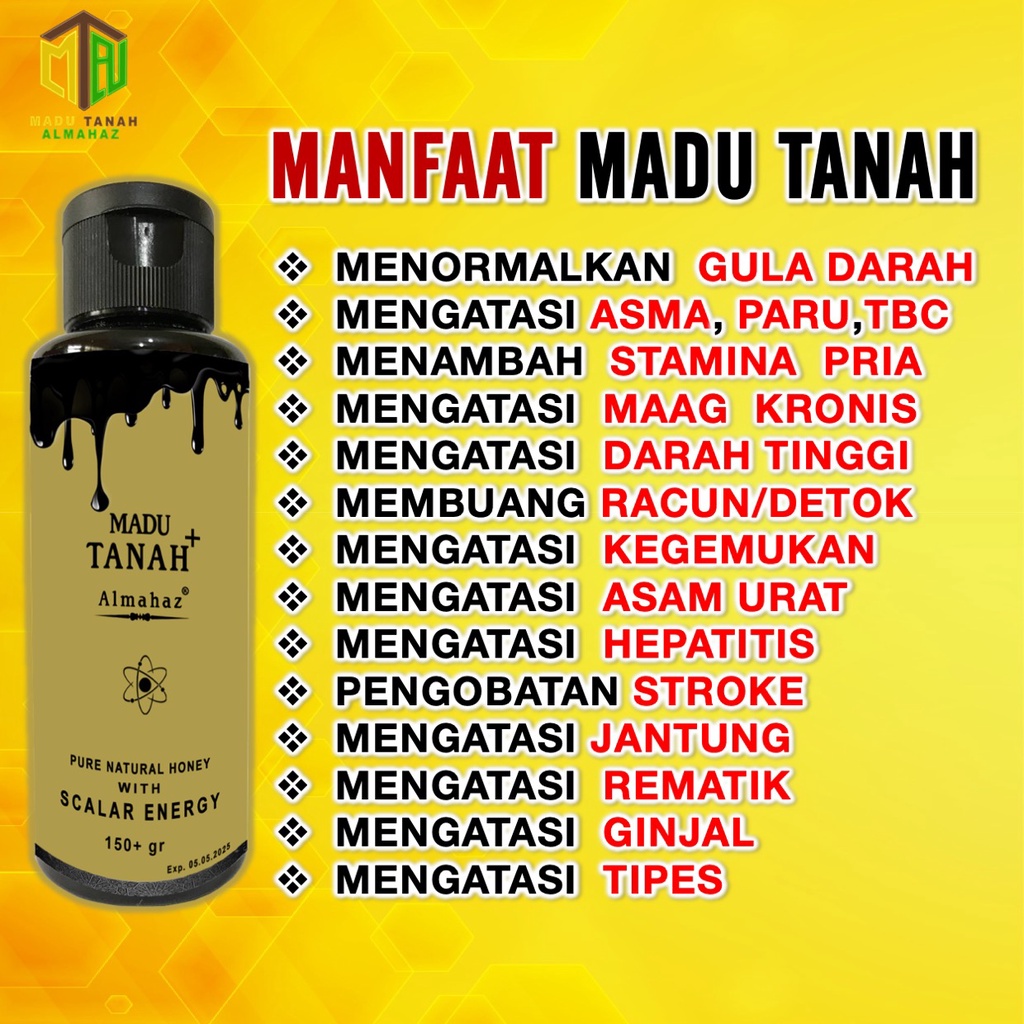 Madu Hitam Pahit Almahaz Madu Tanah Plus Energi Skalar 153gr