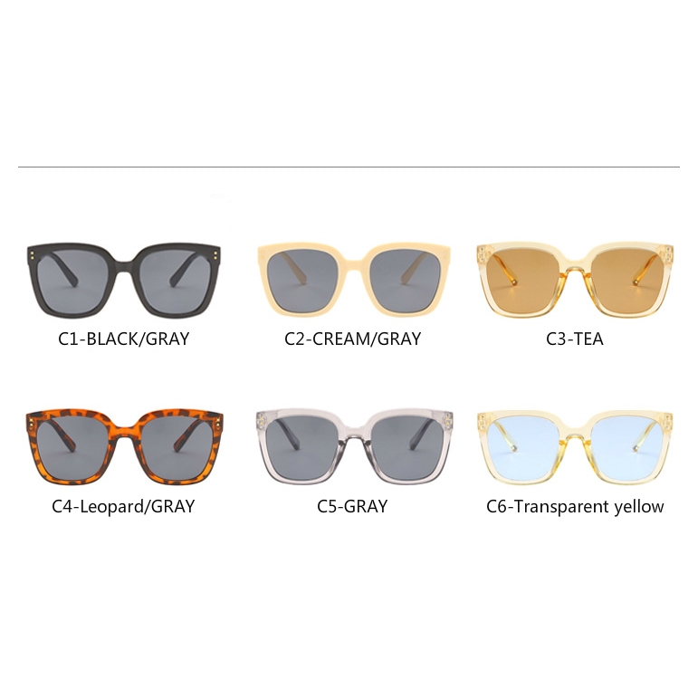 Fashion retro kuku same style square big frame men's and women's street shooting sunglasses