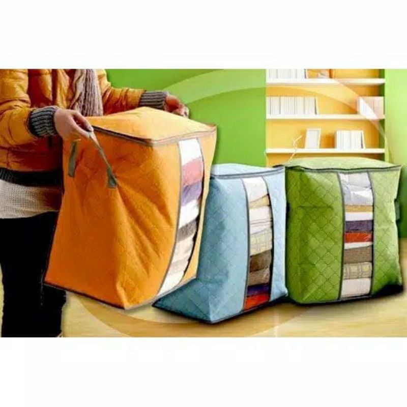 Storage Box Organizer Bag Tempat Penyimpanan Pakaian Dan Selimut