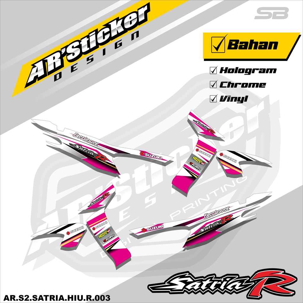 Striping SATRIA 120 R HIU  - Stiker Striping Satria 120 R Hiu Lis Variasi Hologram AR.S2-03