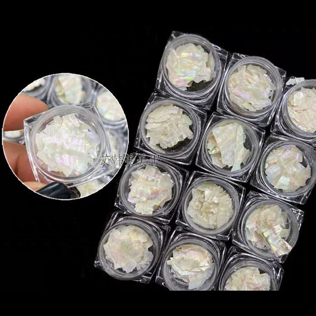 ACC NAIL ART ABALONE SHELL KULIT KERANG PUTIH NAIL ART 1PC