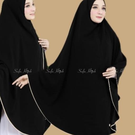 ❄ KHIMAR JUMBO Syar'i JETBLACK MTA Syar'i JUMBO ORYGINAL list pita warna/polos super cantik pet dan 