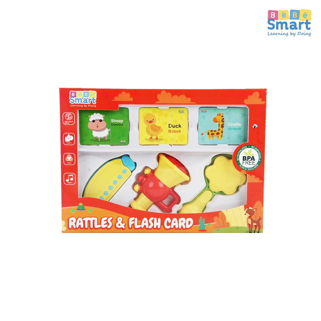 Bebe Smart Baby Rattles &amp; Flash Card Set