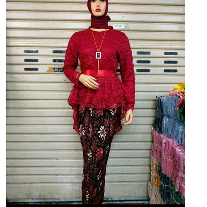 New - IndahKebaya  SETELAN KEBAYA AURORA BROKAT  /  BAJU WANITA KONDANGAN MODERN /  BAJU MUSLIMAH DR