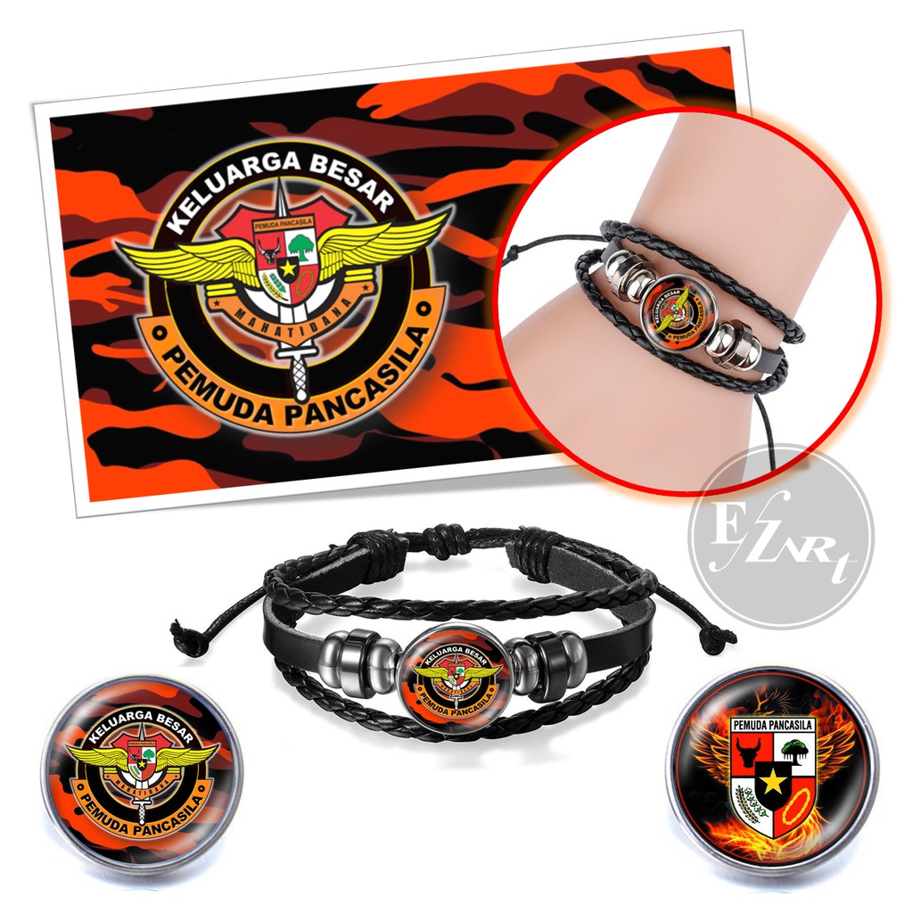 Gelang Custom Tema Pemuda Pancasila PP Kulit Multilayer