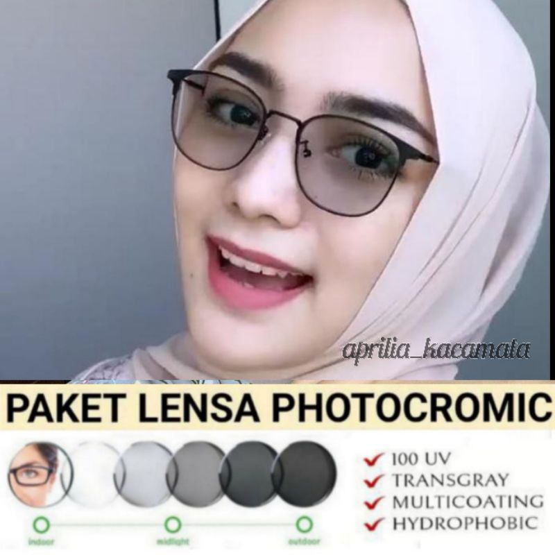 KACAMATA PHOTOCROMIC | kacamata 1924 wanita/pria | paket frame
