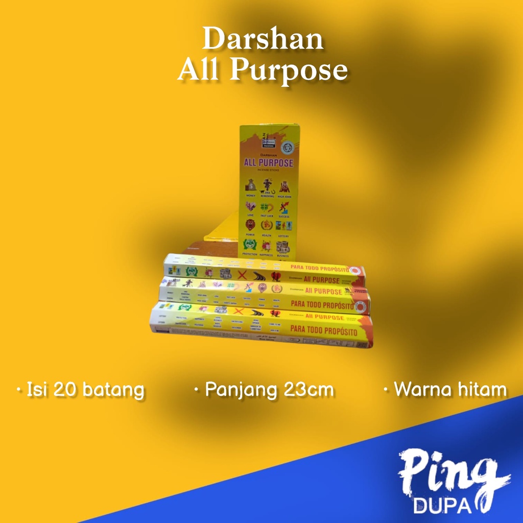 Dupa Keberuntungan All Purpose Hexa Handmade Isi 20 Batang Hio By Darshan India