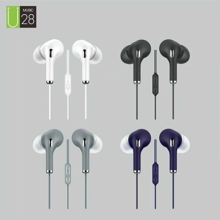 U28 Music Earphone Macaron Matte Color Headset Macaron U28 Hifi Stereo Sound