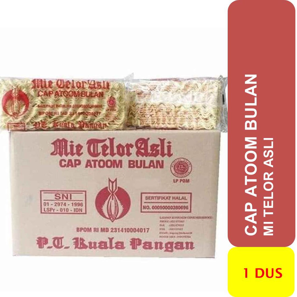 

CAP ATOOM BULAN Mie Telor kemasan 1 bal @20 pack