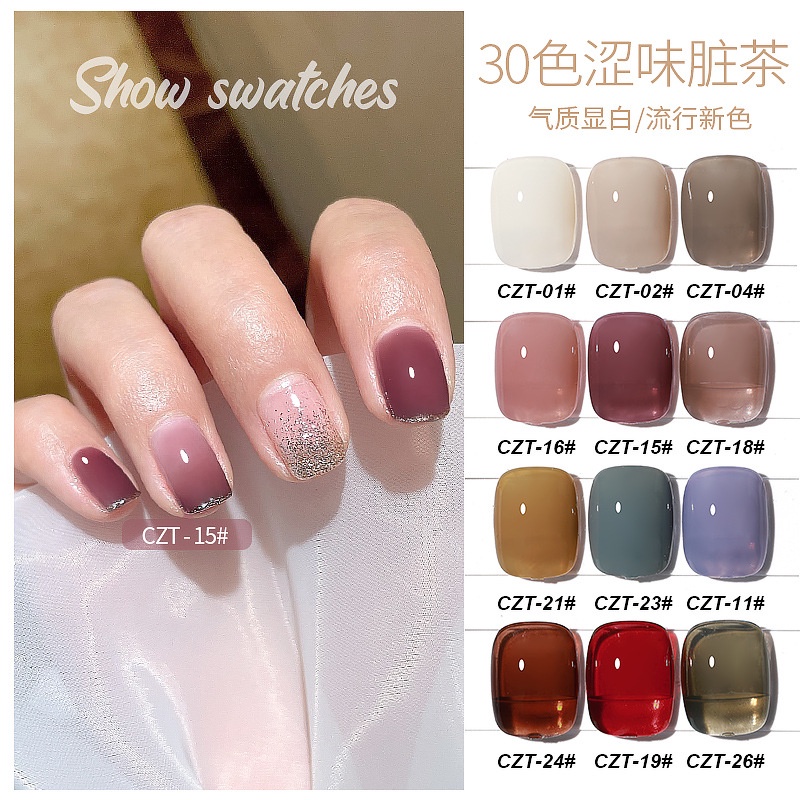 AS CZT NAIL GEL POLISH TRANSLICENT COLORS 15ML