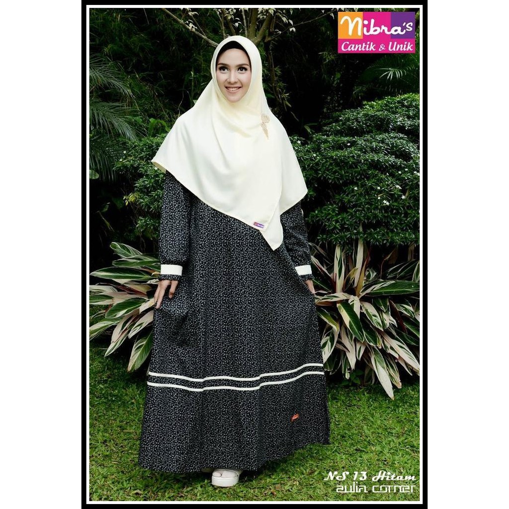 Gamis Model Terbaru Nibras NS 13 Hitam Baju Wanita Terbaru Model Gamis Terbaru