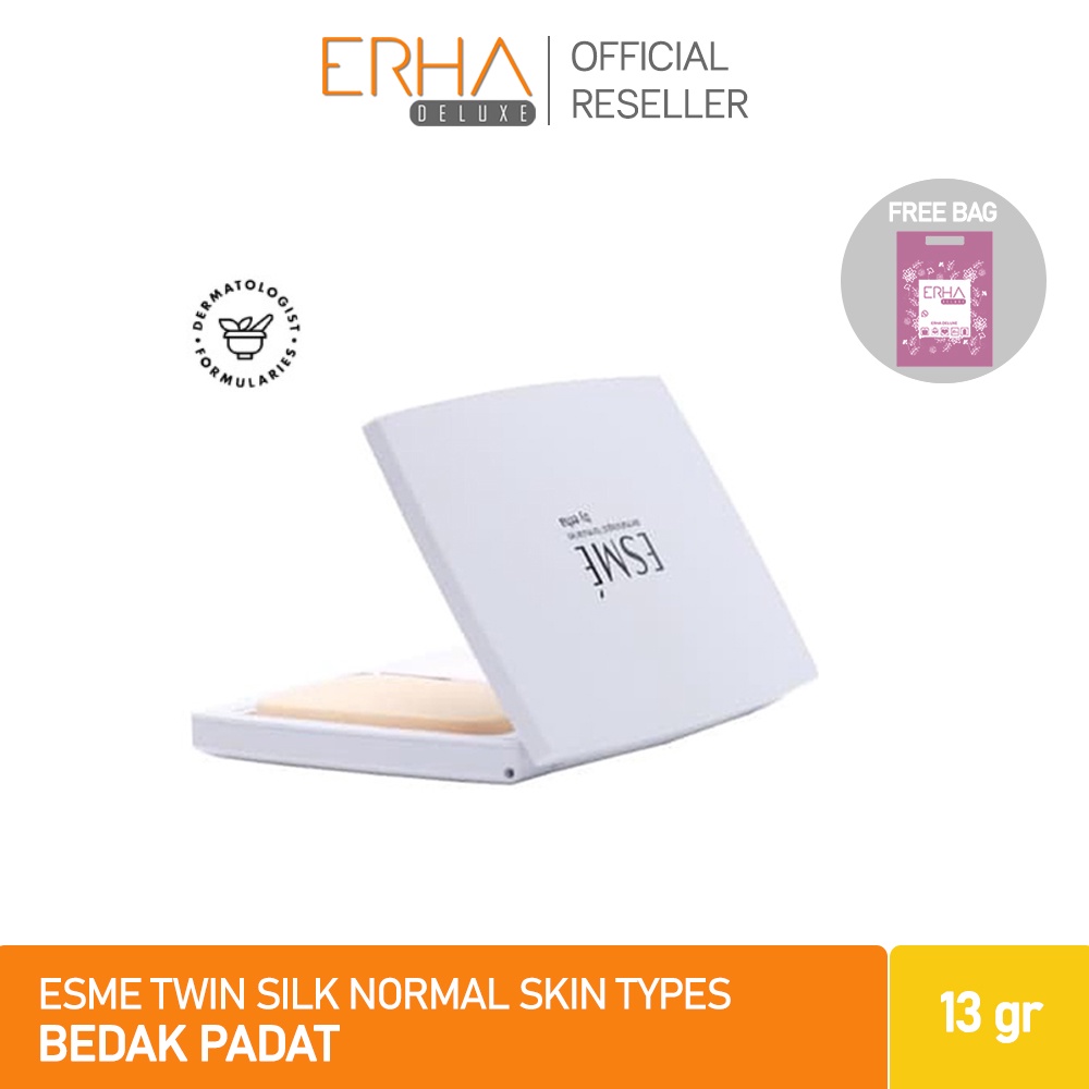 ESME Bedak Wajah Padat - ERHA Twin Silk Compact Powder - dgn Vitamin A, C, E