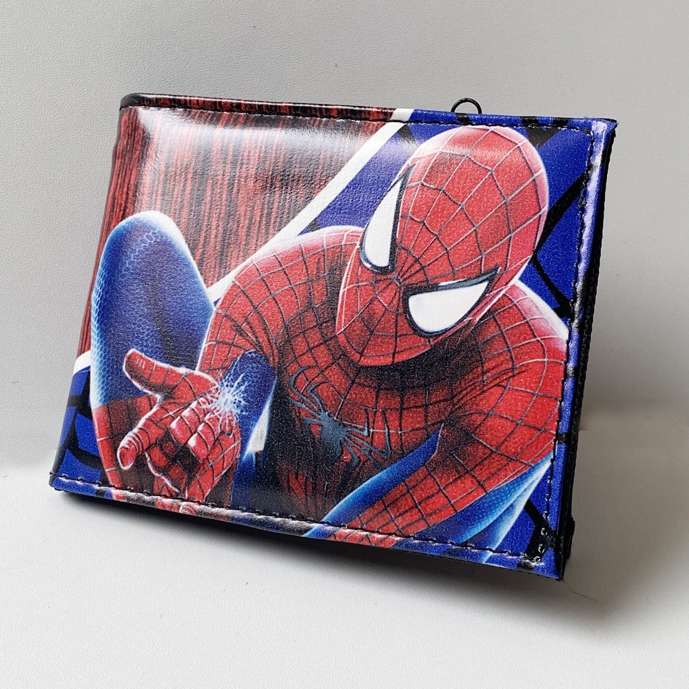 11.11&amp;12.12 BIG SALE!! Dompet Anak Karakter Super Hero Spiderman Dompet Anak Laki Laki Lipat Dua Dompet Kulit PU SP90 + BOX