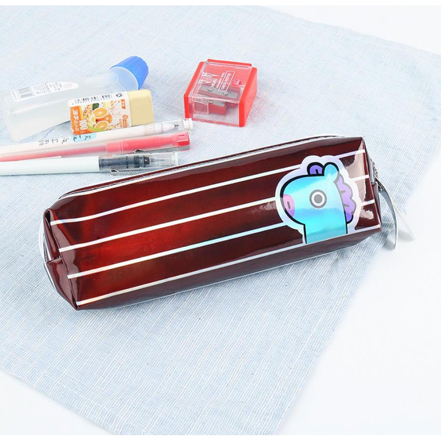 KOTAK PENSIL MOTIF BTS BT21 LUCU UNIK / KOTAK PULPEN / TEMPAT ALAT TULIS QQ167-KP MANG