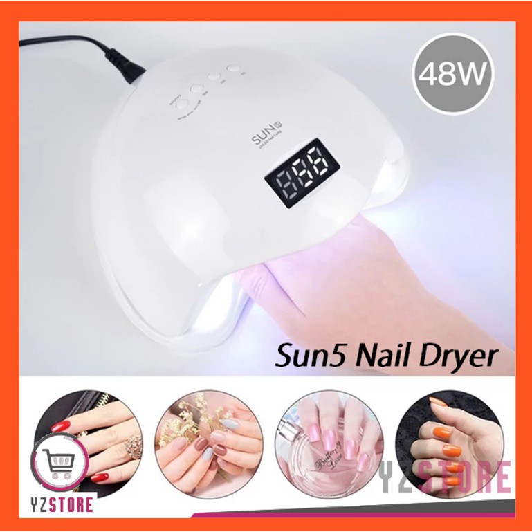 Pengering Kutek Kuku Gel Sun5 48W Nail Art Manicure Lampu LED Smart UV YZ40