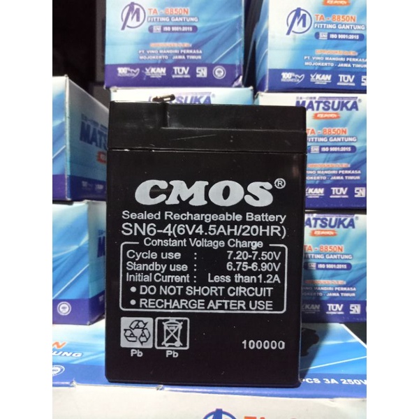 aki kering 6 volt 4.5mah merk CMOS