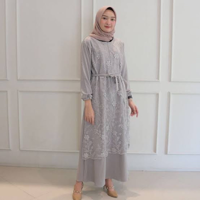 (MGA) GAMIS SWAN TILLE DAILY BUSUI DRESS MOSCREPE PREMIUM