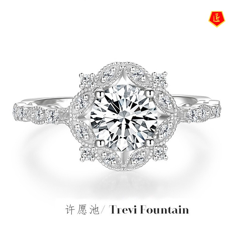 [Ready Stock]Women's Fashion Personality Moissanite Ring