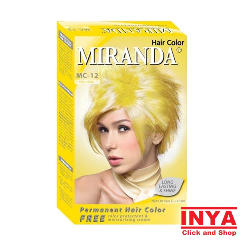 MIRANDA MC-12 YELLOW - Semir Rambut (30mlx2)+10ml - Pewarna Rambut