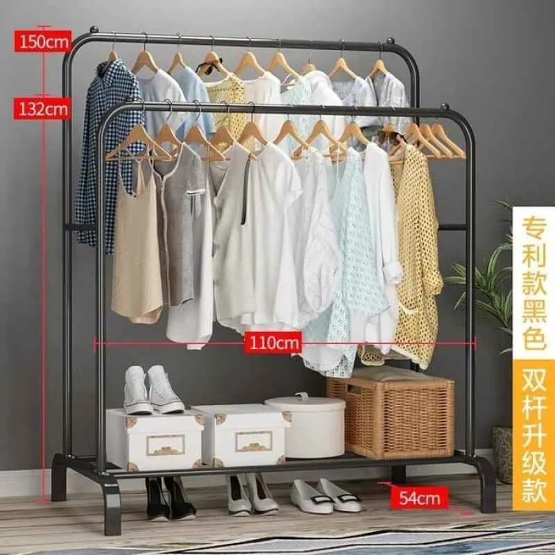 Sutera99 Cuci Gudang Barang Baru Rak Baju Gantungan Baju Besi Stand Hanger Display Butik Bazar Jemuran Pakaian Gawang Baju Stand Cloth Hanger Double Gantungan Baju Stand Hanger Gawang Double Rack