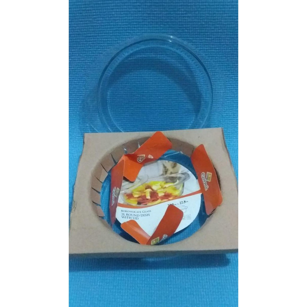 Murah Gorme 2L Round Dish With Lid Borosilicate Glass Bagus