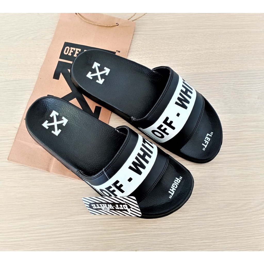 Sandal Off-WHITE Virgil Abloh Grade Ori, Sandal Supreme Sesame Street, sandal slop pria murah
