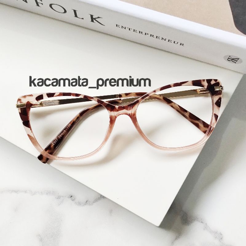 frame kacamata wanita zayna Z507 lensa standar/blueray/photocrom