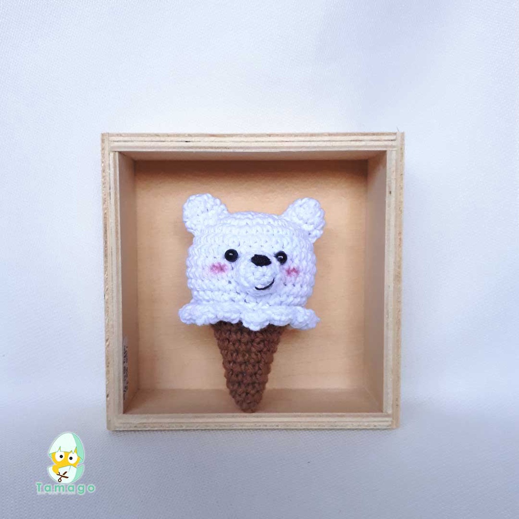 gantungan kunci beruang/rajutan bare bear/keychain/ice cream Bare bear/ souvenir gantungan kunci ber