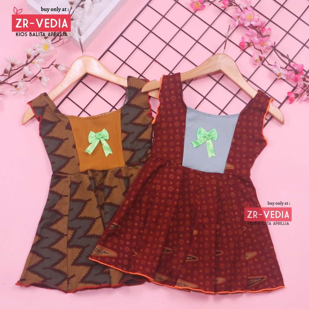 Dress Marsha Uk Bayi 6-18 Bulan / Dress Batik Baju Anak Balita Perempuan Gaun Tenun Bahan Adem Cewek