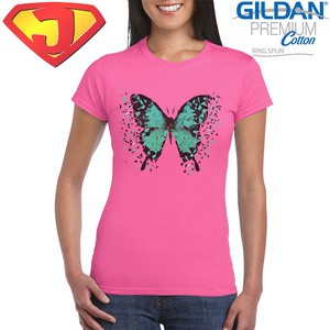 Kaos Wanita Original Gildan Premium Cotton - Butterfly
