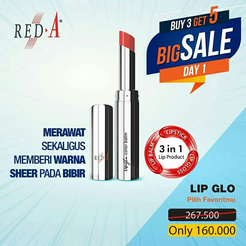 Paket 5 Red-A Lip Glo Color Balm