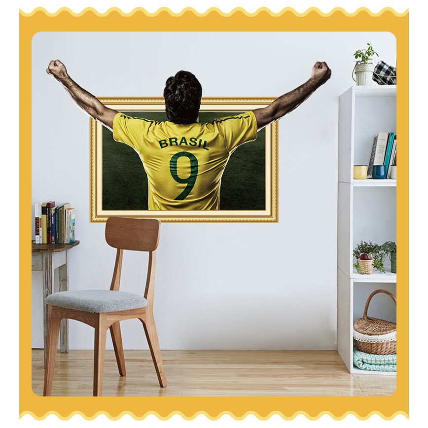 STIKER BOLA STIKER DINDING WALLSTICKER BRASIL UK 70X50CM