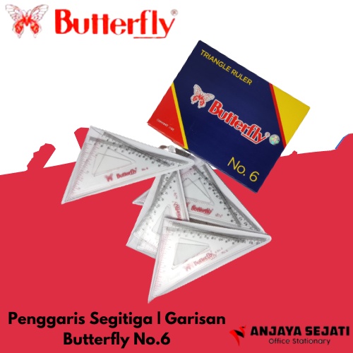 

Penggaris Butterfly Segitiga No.6| Ruler | Garisan | Perset (isi 2pcs)