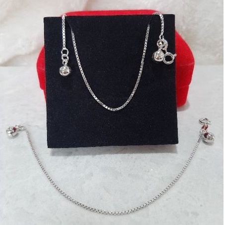 Gelang Tangan Rantai italy Perak Asli 925 Lapis Emas Putih - Anti Karat - Perhiasan Wanita