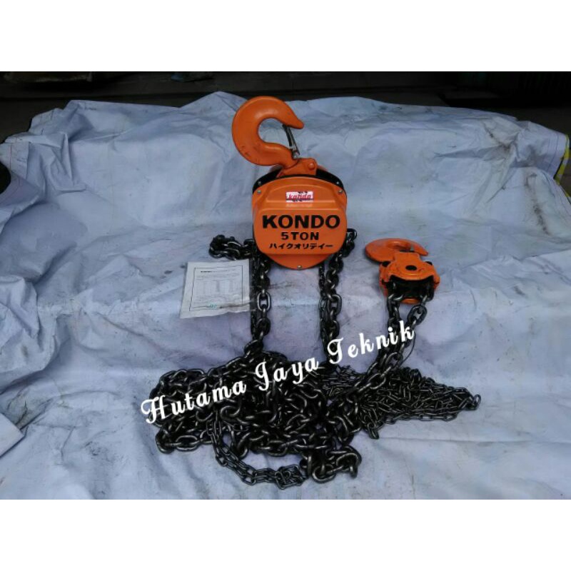Chain Blok Block Katrol Takel Derek kondo 5 Ton Rantai 20 Meter