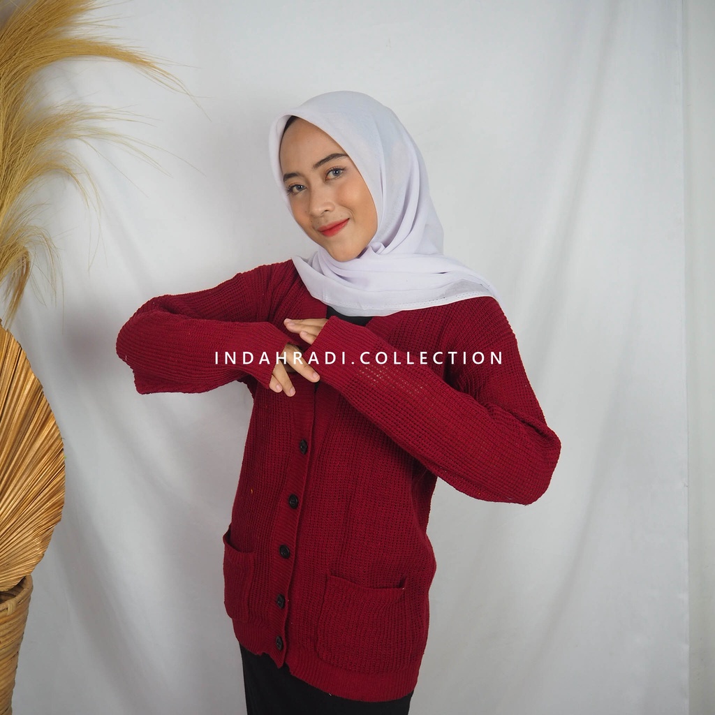 CARDIGAN RAJUT CROP OUTER OVERSIZE TEBAL KNIT PREMIUM CARDY WANITA