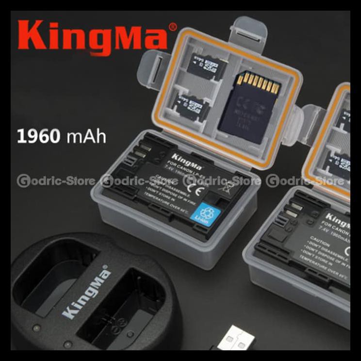 Kingma Paket Complete Battery Charger Set Lp-E6 Canon 60D 70D 80D Etc Original Kode 1398