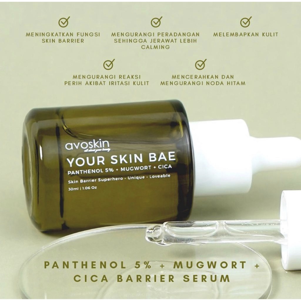 Avoskin Your Skin Bae Mugwort Series 30ml &amp; 100ml YSB cica panthenol serum &amp; toner